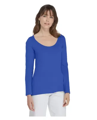 Delta Apparel P507C   Ladies CVC LS in Royal a4u