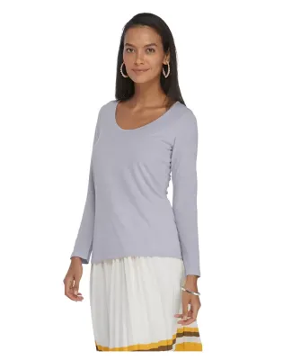 Delta Apparel P507T   Ladies LS TRI in Iris quartz