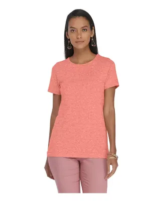 Delta Apparel P513C   Lds Band Crew CVC in Coral heather