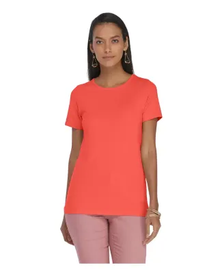 Delta Apparel P513C   Lds Band Crew CVC in Deep coral