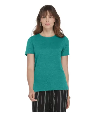Delta Apparel P513T   Lds Band Crew TRI in Jade heather