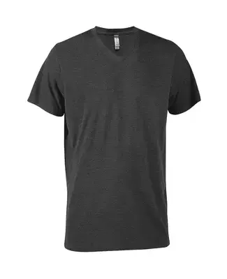 Delta Apparel P602T   Adlt V-Neck TRI in Black heather kpq