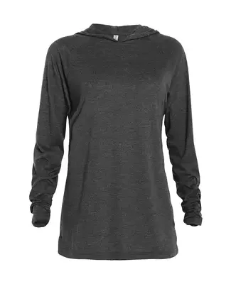Delta Apparel P909T   Adlt PO Hood TRI in Charcoal heather k2y