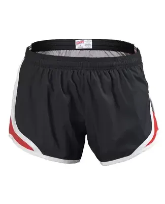Delta Apparel S081VP   Junior's Short in Black/red