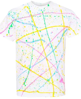 Dyenomite 200SL Splatter Tee in White/ rainbow
