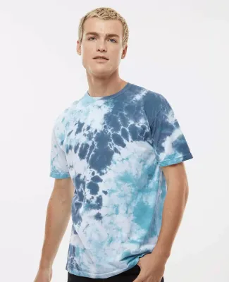 Dyenomite 640LM LaMer Over-Dyed Crinkle Tie Dye T- in Gulf