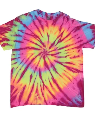 Dyenomite 200NR Neon Rush Tie-Dyed T-Shirt in Pomegranate