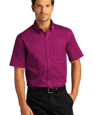 Port Authority W809 Short Sleeve SuperPro React Tw in Wildberry