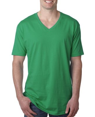 Next Level 3200 Fitted Short Sleeve V Neck T Shirt in Kelly green