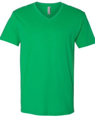 Next Level 3200 Fitted Short Sleeve V Neck T Shirt in Kelly green
