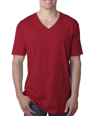 Next Level 3200 Fitted Short Sleeve V in Cardinal