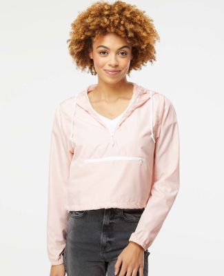 Independent Trading Co. EXP64CRP Women's Lightweig in Blush/ white zipper