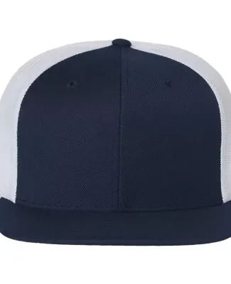 Richardson Hats 511 Wool Blend Flat Bill Trucker H in Navy/ white