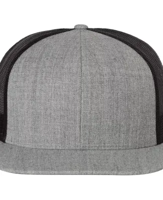 Richardson Hats 511 Wool Blend Flat Bill Trucker H in Heather grey/ black