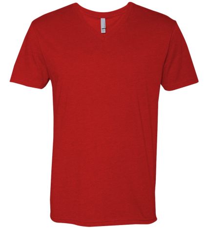 Next Level 6240 CVC V Neck T Shirts in Red