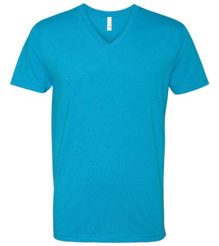 Next Level 6240 CVC V Neck T Shirts in Turquoise