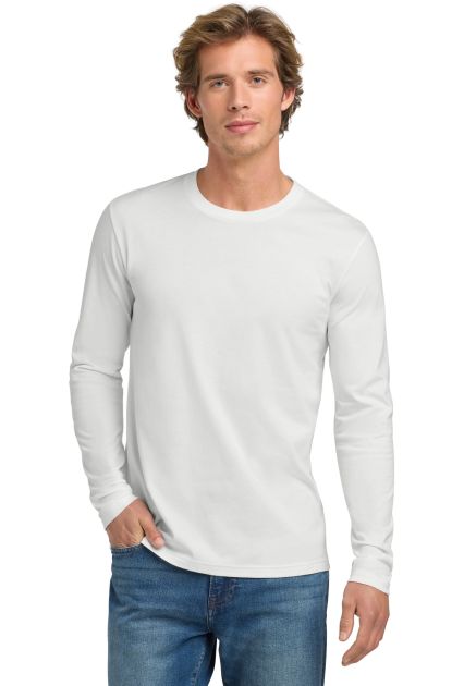 Next Level 3601 Men's Long Sleeve Crew in White