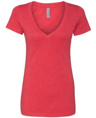Next Level 6640 The CVC V Neck T Shirts in Red