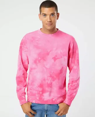 Independent Trading Co. PRM3500TD Midweight Tie-Dy Tie Dye Pink