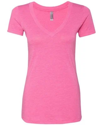 Next Level 6740 Tri-Blend V Neck T Shirts in Vintage pink