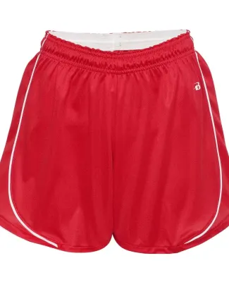 Badger Sportswear 4118 Women's B-Core Pacer Shorts Red/ White