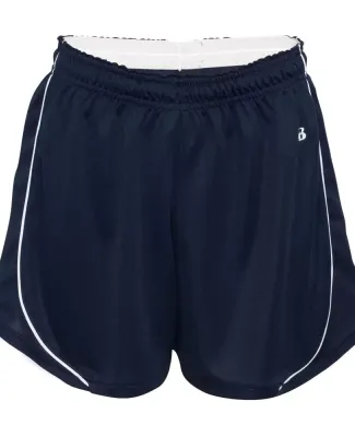 Badger Sportswear 4118 Women's B-Core Pacer Shorts Navy/ White