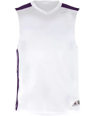 Badger Sportswear 8948 Women's B-Core B-Key Tank T in White/ purple