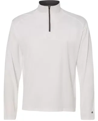 Badger Sportswear 4102 B-Core Quarter-Zip Pullover White/ Graphite