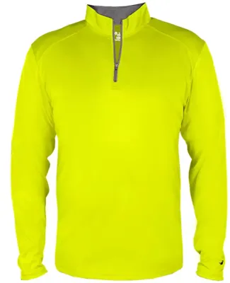 Badger Sportswear 4102 B-Core Quarter-Zip Pullover Safety Yellow Green/ Graphite