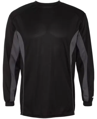 Badger Sportswear 4157 B-Core Drive Long Sleeve T- Black/ Graphite