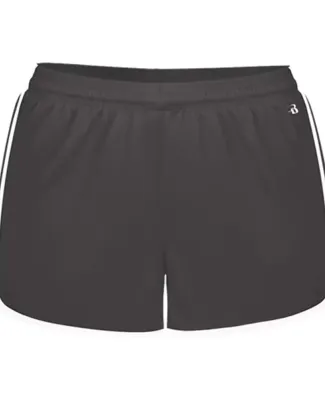 Badger Sportswear 4114 Women's Velocity Shorts Graphite/ White