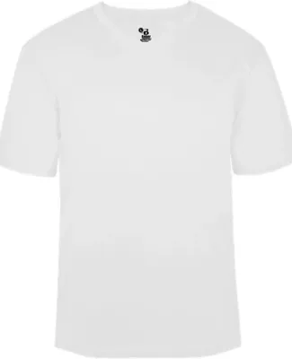 Badger Sportswear 4124 B-Core V-Neck T-Shirt White