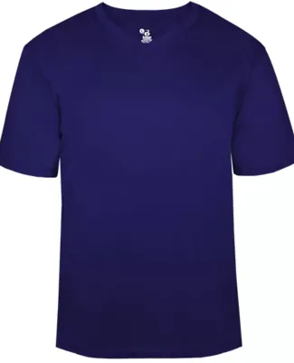 Badger Sportswear 4124 B-Core V-Neck T-Shirt Purple