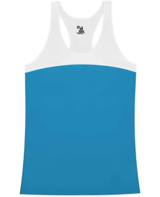 Badger Sportswear 4136 Women's Double Back Tank To Electric Blue/ White