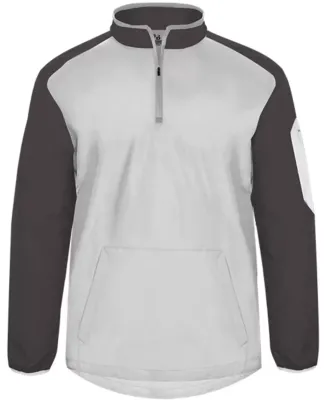 Badger Sportswear 7640 Field Pullover in White/ graphite