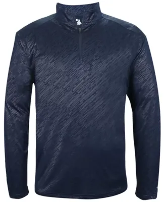 Badger Sportswear 4134 Line Embossed Quarter-Zip L Navy Line Embossed