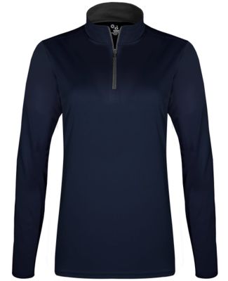 Badger Sportswear 2103 Girls' B-Core Quarter-Zip P in Navy/ graphite