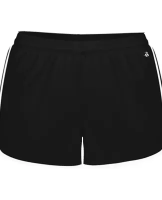 Badger Sportswear 2114 Girls' Velocity Shorts Black/ White