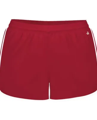 Badger Sportswear 2114 Girls' Velocity Shorts Red/ White