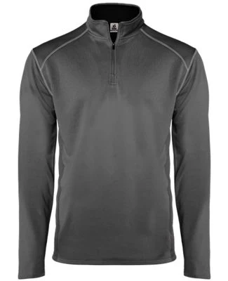 Badger Sportswear 4438 Money Mesh Quarter-Zip Pull in Graphite