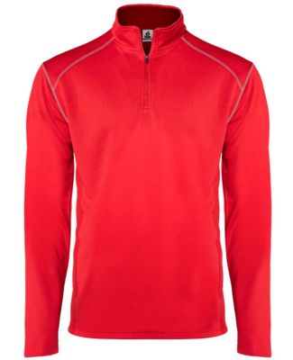 Badger Sportswear 4438 Money Mesh Quarter-Zip Pull in Red