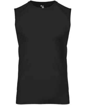 Badger Sportswear 4530 Fitted Battle Sleeveless T- in Black
