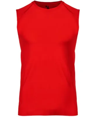 Badger Sportswear 4530 Fitted Battle Sleeveless T- in Red