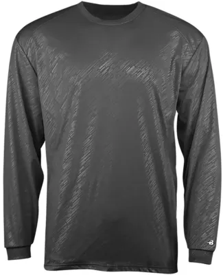 Badger Sportswear 2145 Youth Line Embossed Long Sl Graphite Line Embossed