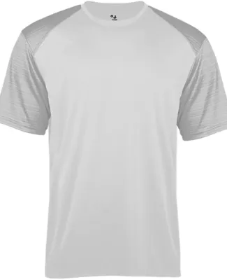 Badger Sportswear 4125 Sport Stripe T-Shirt White/ Silver Striped