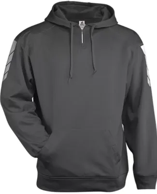 Badger Sportswear 1428 Metallic Fleece Hooded Swea in Graphite