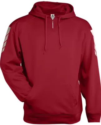 Badger Sportswear 1428 Metallic Fleece Hooded Swea in Red