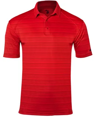 Badger Sportswear 3325 Striped Sport Shirt Red