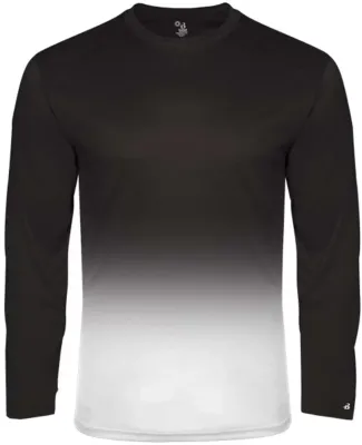 Badger Sportswear 2204 Youth Ombre Long Sleeve T-S Black