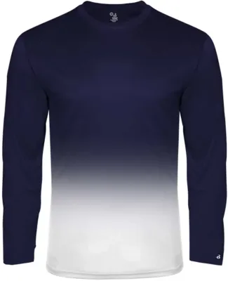 Badger Sportswear 2204 Youth Ombre Long Sleeve T-S Navy